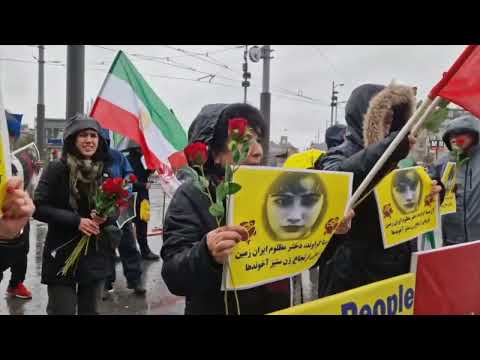Amsterdam - November 4, 2023: MEK supporters rally in solidarity with the Iranian Revolution.