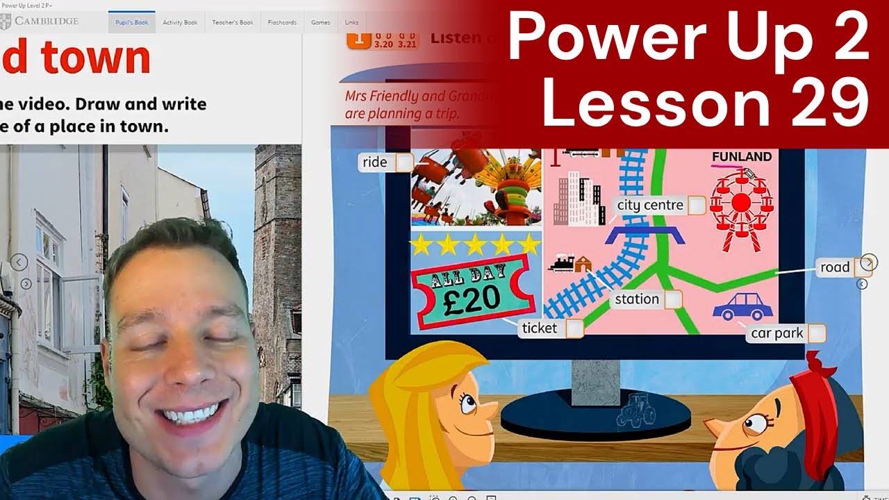 Learn Places in English | Power Up 2 Unit 8 Lesson 1 Around Town with ...