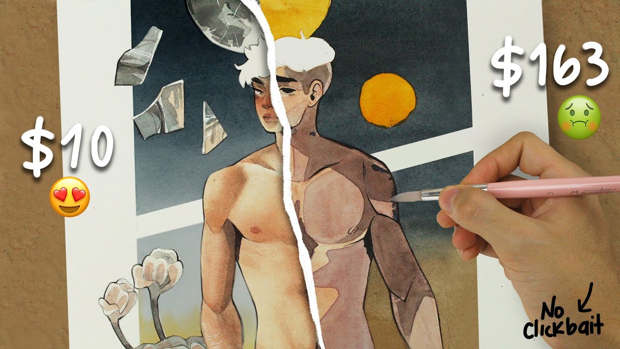 Material de dibujo BARATO vs CARO | Test + review de acuarelas Winsor and Newton Cotman