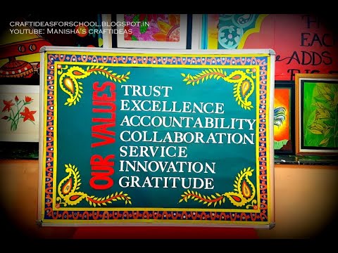 Bulletin board idea for Principal's office, boards for school, folk art  design for notice board - YouTube