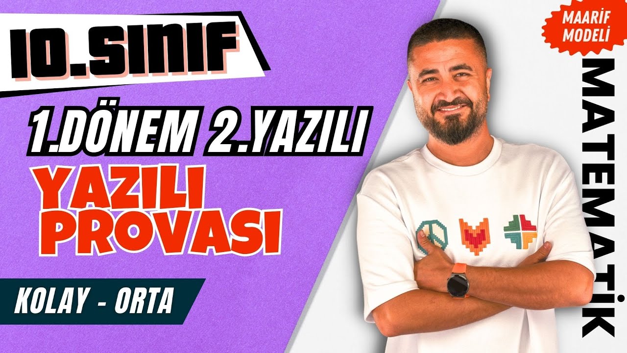 10.Sınıf 1.Dönem 2.Yazılı Provası (Kolay-Orta) | YAZILI KAMPI | Rehber Matematik