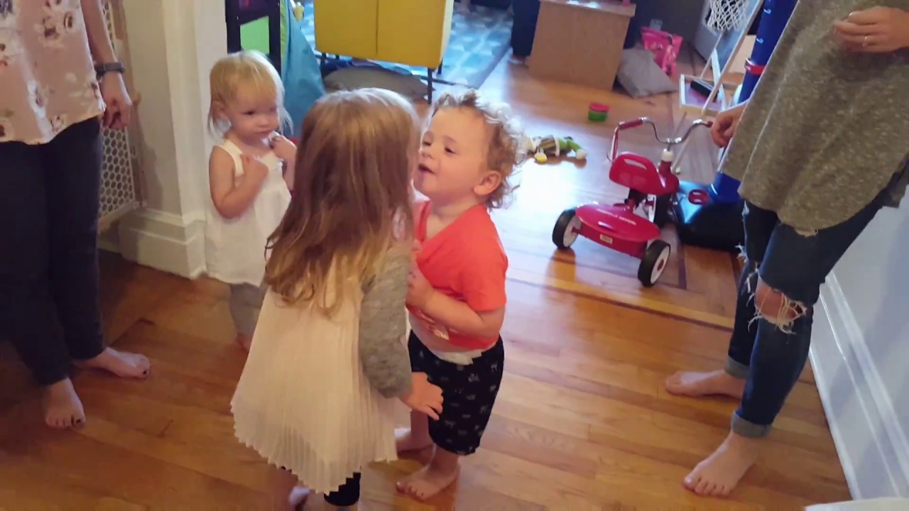 Toddler's first real kiss (wait for the end!)