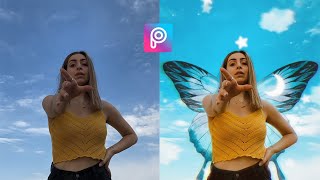 Asas Borboleta & Estrelas | Como editar foto no PicsArt Aesthetic | Butterfly Wings Moon Stars screenshot 3