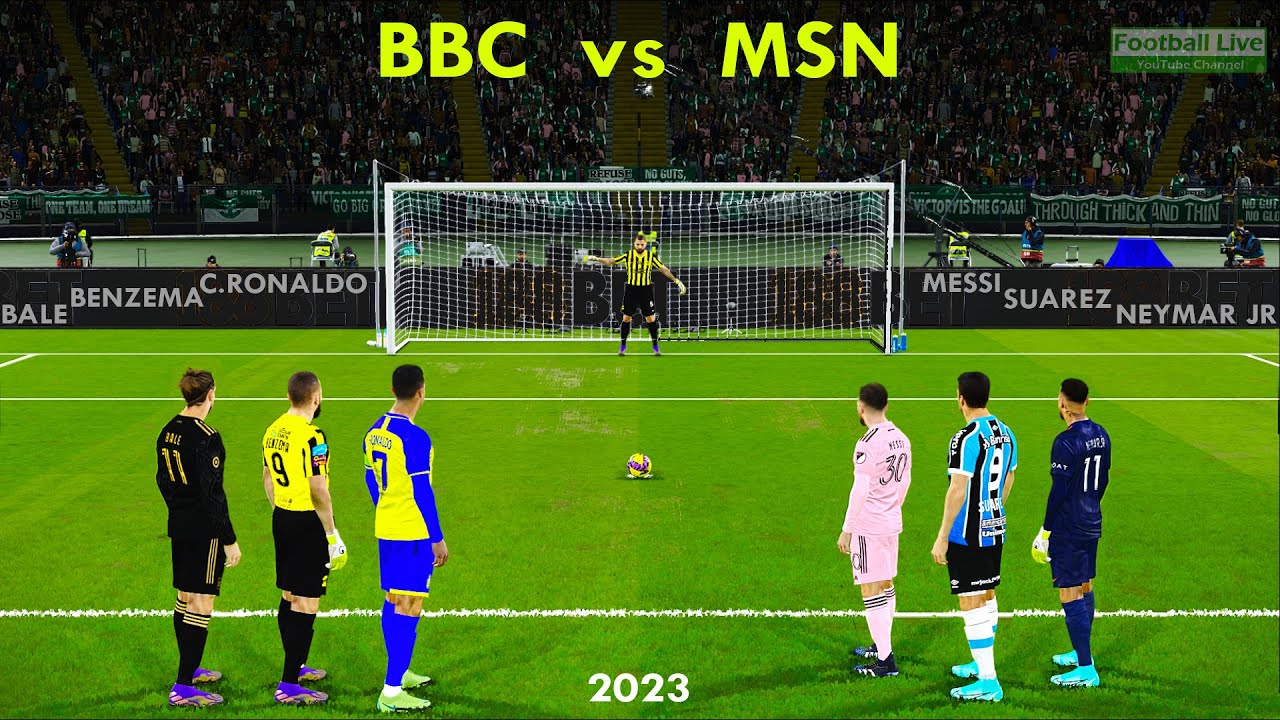 MSN (Messi, Neymar, Suarez) vs BBC ( Benzema, Bale, Ronaldo)💪🔥🔥 Penalty Shootout 2023 PES Gameplay