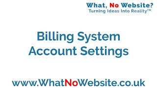Billing System - Account Settings
