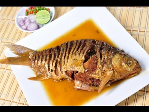 ปลาตะเพียนต้มเค็ม (ปลาตะเพียนไร้ก้าง) - YouTube
