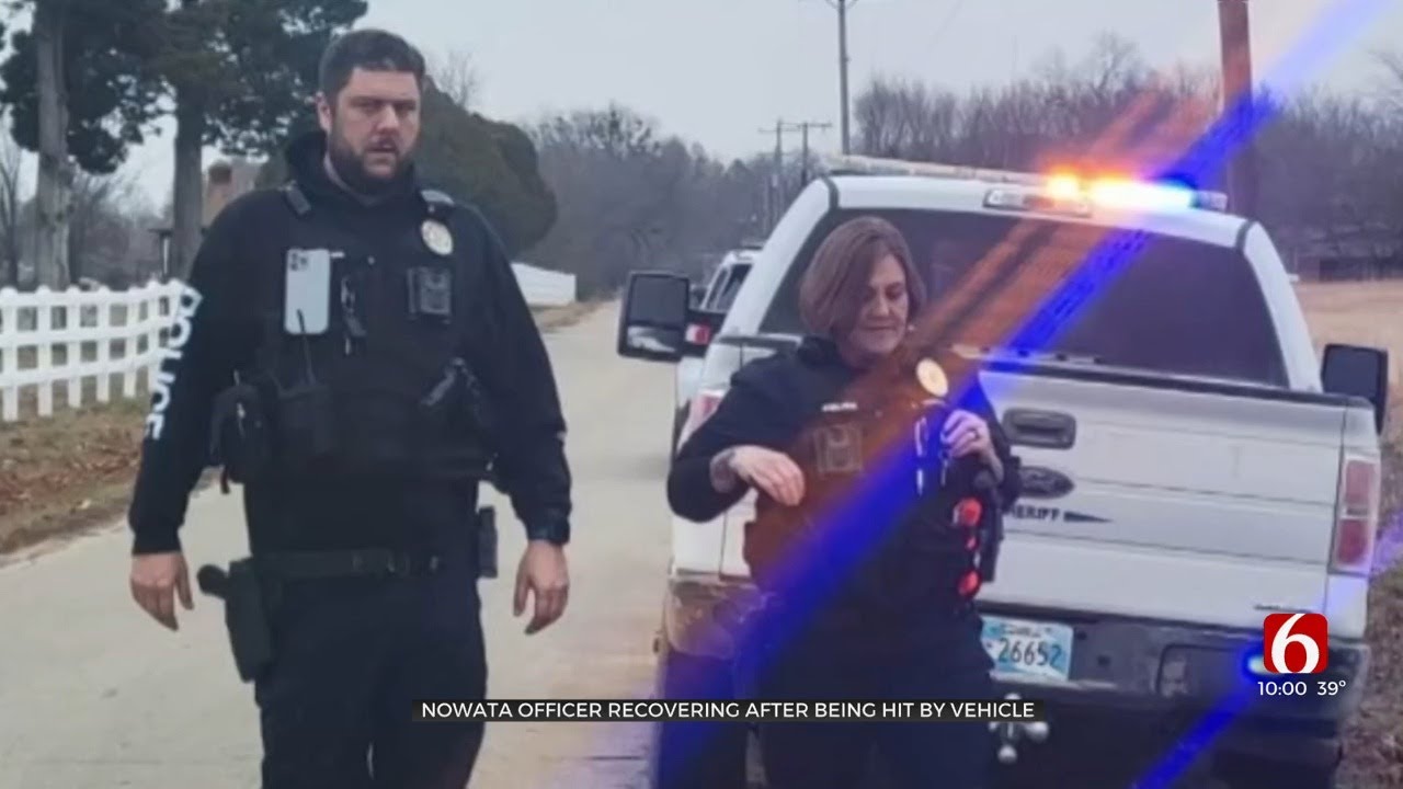 Nowata Police Officer Recovering After Being Hit By Car - YouTube
