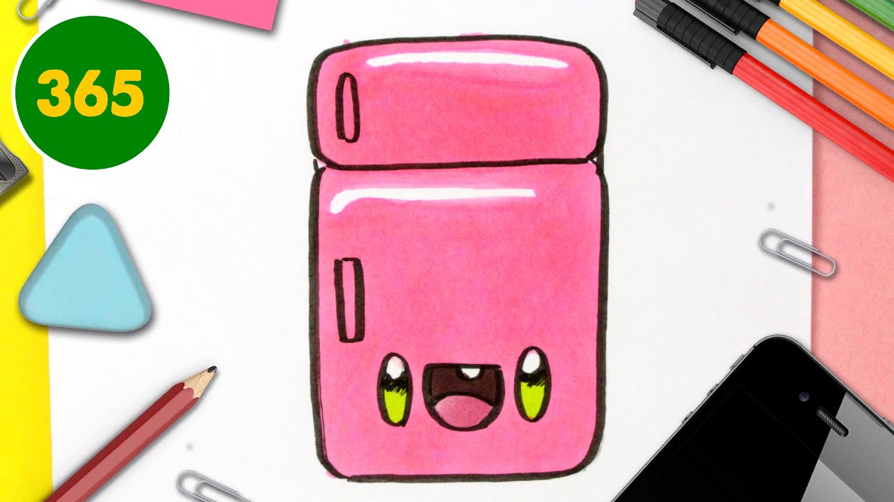 HOW TO DRAW A CUTE FRIDGE KAWAII YouTube