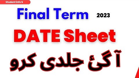 Make your Date Sheet Now || Final Term DATE Announced || vu final term 2023 | FInal term Spring 2023