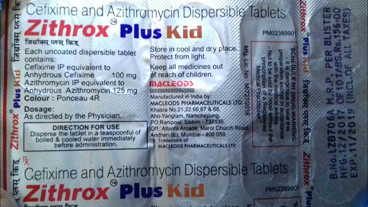Zithrox Zithrox Plus - Kid tablet ( Best Antibiotic for Typhiod Fever ) Use and ...