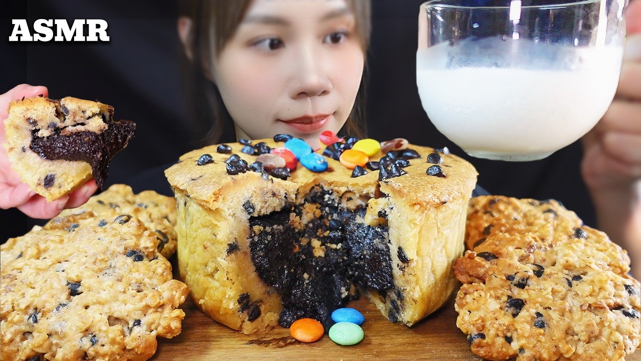 ASMR Chocolate Cookie Pie & Oatmeal Chocolate Chip Cookies! No Talking ...