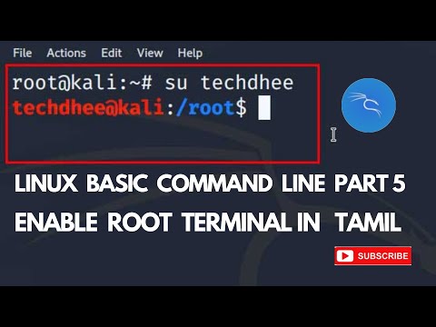 linux command line basics part 5 enable root terminal access in kali linux in tamil