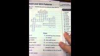 Page 292 Spelling VCCV and VCV pattern Crossword