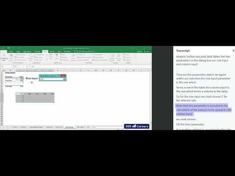 Sensitivity Analysis with Excel's Data Tables Functionality
