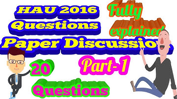 hau question paper solved | bsc.agriculture 2019