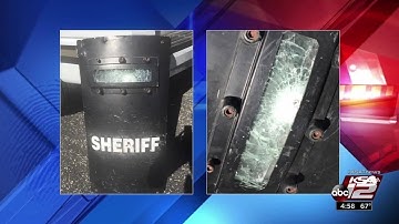Video: BCSO releases images of SWAT ballistic shield shot at by standoff suspect