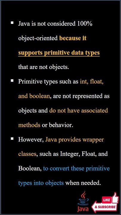 Why java is not 100% Object Oriented? #java #oops #interview - YouTube