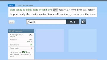 205 wpm race on 10fastfingers