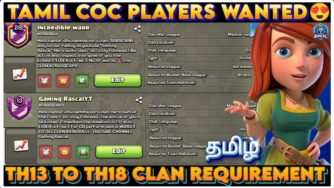 Coc Rascal COC Tamil Players Wanted! 🎮 Requirements to Join Gaming Rascal Family ...