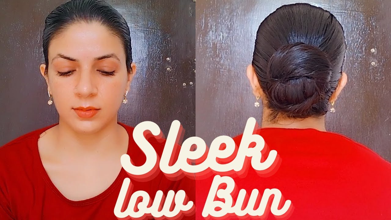SLEEK Low Bun (without Partition) After Heavy Oiling !Very Easy