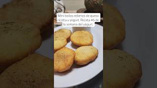 Mini bollos rellenos de queso ricotta y yogurt. Receta #6 de la semana del yogurt. #recetas #food