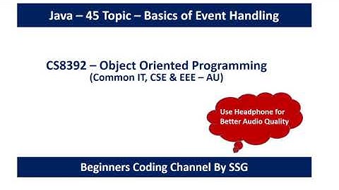 Java Event Handling | Basics of Event Handlers | Adapter Class | Program | OOP | Tamil | 58