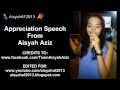 Appreciation speech by aisyah aziz to her beloved fans