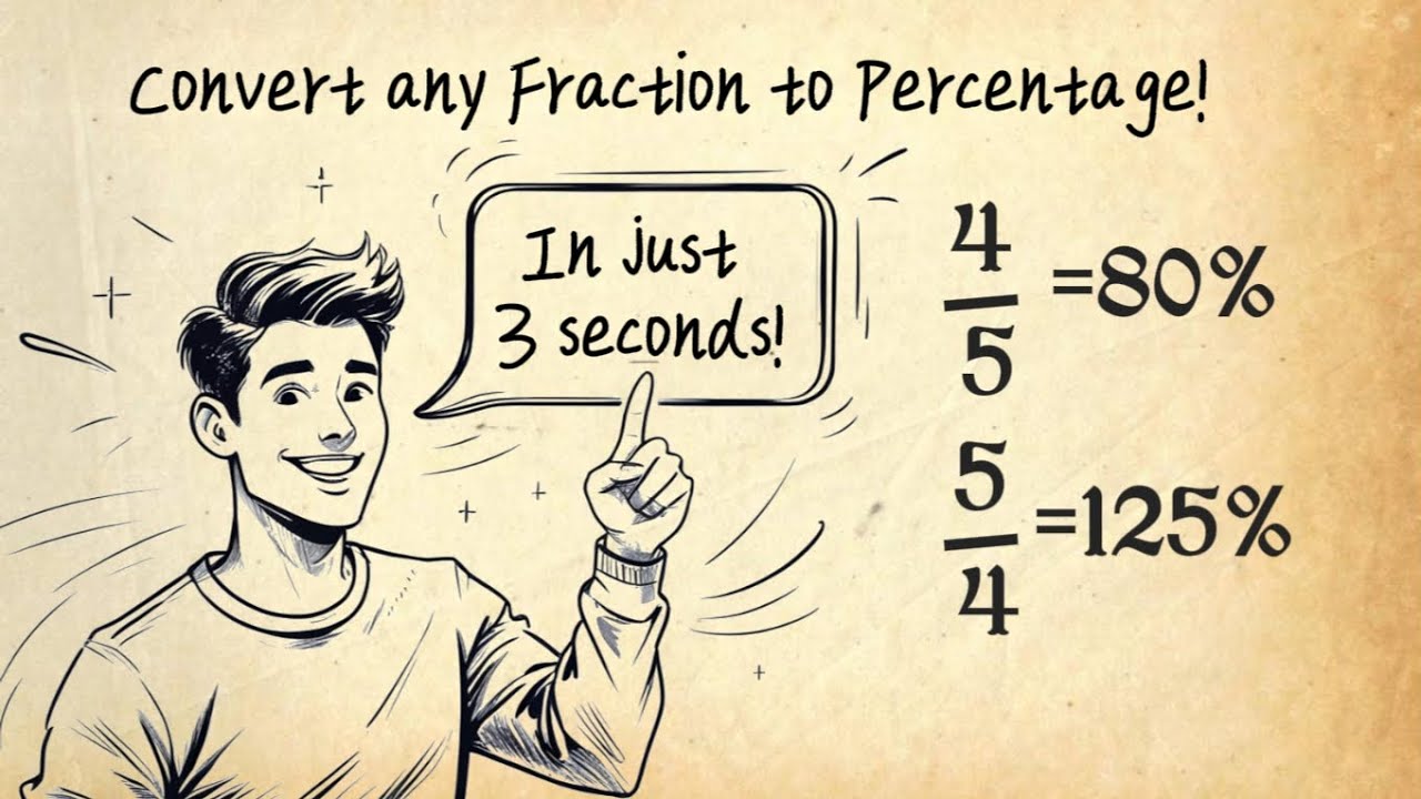 Convert Any Fraction to Percentage (Just in 3 Seconds!) - YouTube