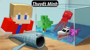 Tôi Thử Thách Nuôi Quái Vật Biển Trong Bể Cá Khổng Lồ Minecraft!