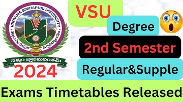VSU Degree 2nd Semester Regular&Supple Examinations Timetables Released-2024 || UG Exams 2024 ||
