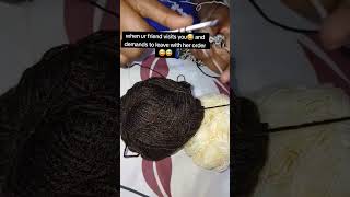 crotcheting scrunchie for my friend 😂 #crochet#friends #lifeisbutadream #handmade