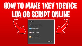 [Tutorial] How To Make 1Key 1Device GG Script Online | GG Script Online Tutorial | Lua Making Course