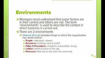 VCE Business Management - Business Environments
