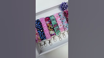 Handmade Scrunchie Wristlet Keychains #keychain #scrunchies #handmade #fyp #shortvideo