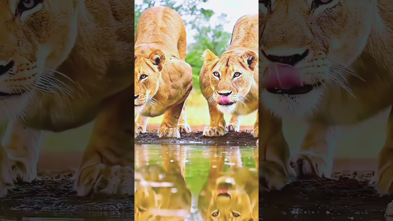 Eye contact of the alert lioness Full hd videos 4k videos