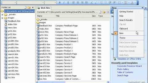 FrontPage Tutorial Creating & Saving New Web Pages-2002 & 2003 Microsoft Training Lesson 2.6