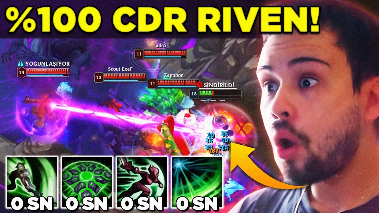 SINIRSIZ COOLDOWN RİVEN VS 5 YOUTUBER! | Zero LoL