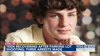 Teen recovering after parking lot shooting; police say three people arrested