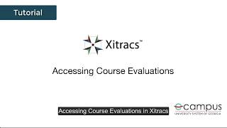 Accessing Course Evaluations in Xitracs