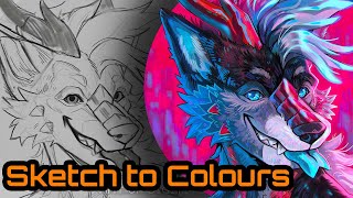 Timelapse Painting of Wolf Hybrid