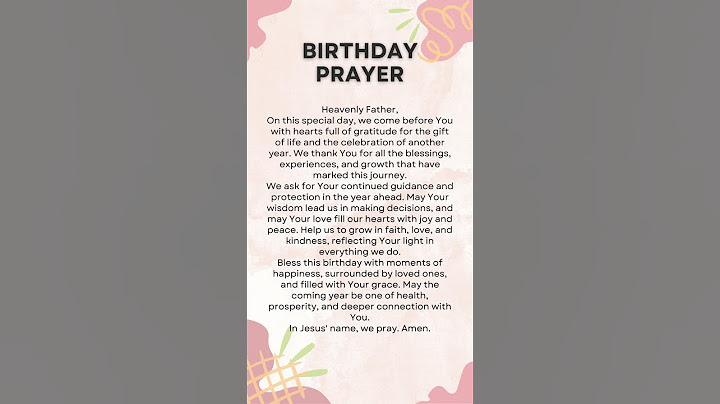 Birthday Prayer | Blessings be with you