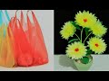 Making flowers with plastic bags  best diy ideas from waste  bunga kresek