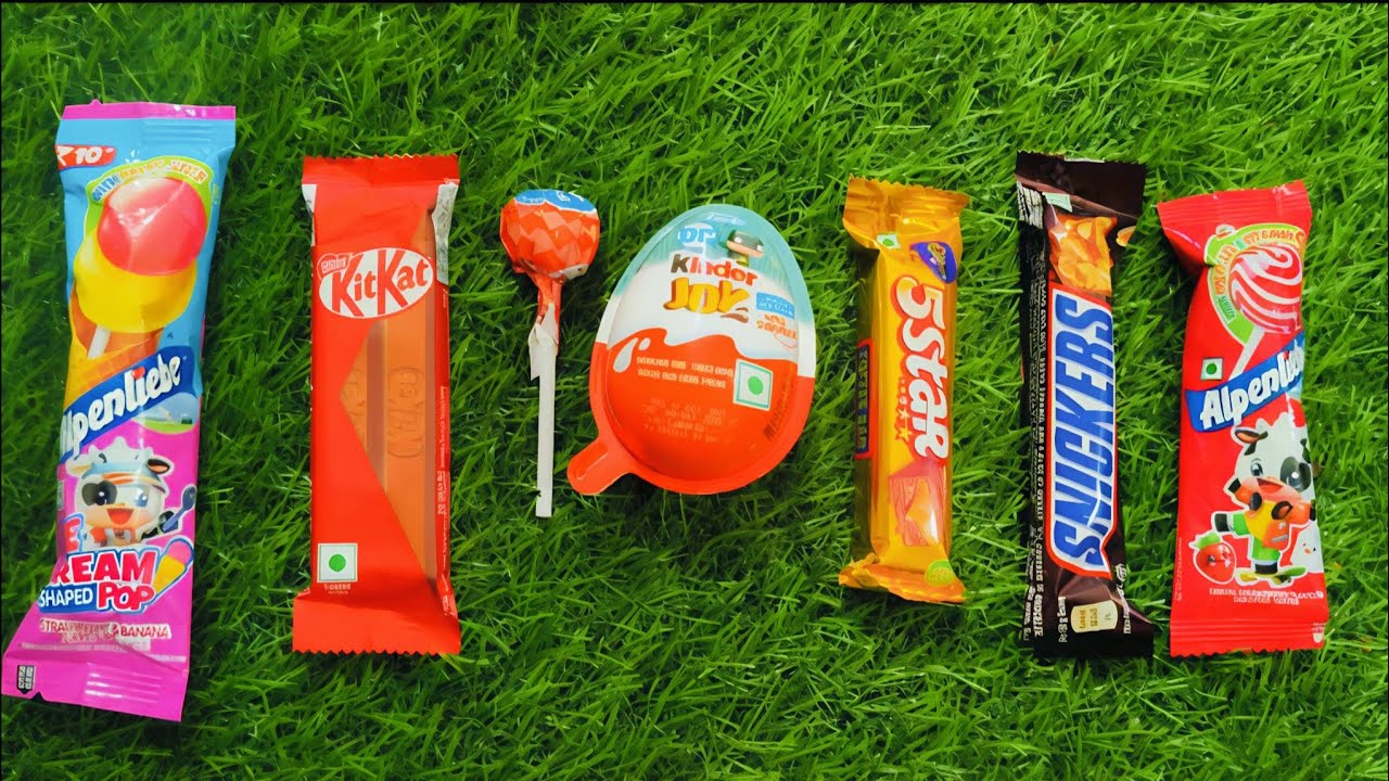 ASMR Most Popular Candys / some lots of colorful rainbow lollipop candy / unpacking chocolate eat