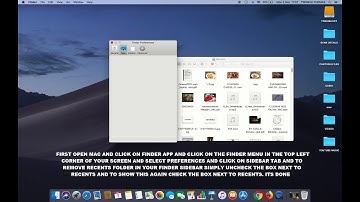 HOW TO REMOVE OR SHOW RECENTS FOLDER IN FINDER SIDEBAR IN MAC OS MOJAVE