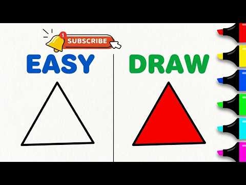 HOW TO DRAW A TRIANGLE FOR KIDS,EASY DRAWING TRIANGLE FOR KIDS,DRAWING SHAPES FOR BEGINNERS,2Dshapes