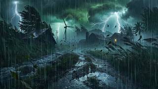 Under the Mountain Thunderstorm | Sleep in Minutes with Heavy Rain & Distant Thunder on Forest Field