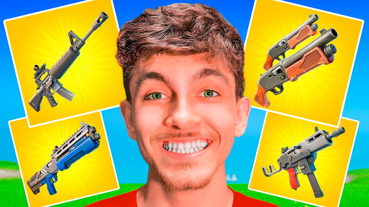 PEGUEI TODAS AS ARMAS MITICAS DO FORTNITE!