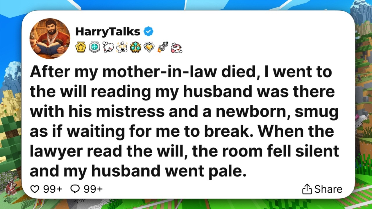 After my mother-in-law died, I went to the will reading my husband was there with his mistress...