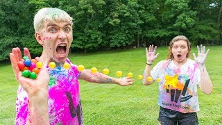 NERF RIVAL PAINT WAR!! (SIS VS BRO)