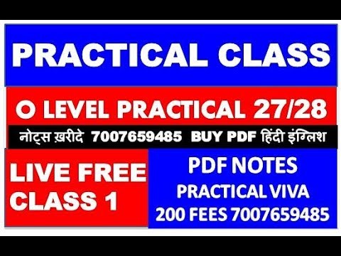 PRACTICAL CLASS O